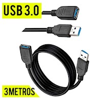 Cable Extensión USB 3.0 Macho a Hembra 3 metros 3m Extensor