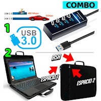 Funda Estuche para Laptop 15 15.6 16 + Extensor Hub Usb 3.0 4 puertos