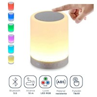 Parlante Bluetooth Touch Lámpara 2 en 1 Recargable con Luces LED