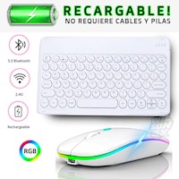 Kit Teclado con Mouse Recargable para pc tablet celular RGB Bluetooth