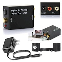 Convertidor de Audio Digital a Analógico + Transformador Cable óptico