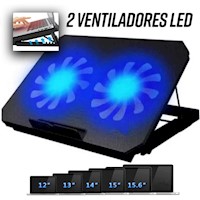 Cooler Ventilador para Laptop 9" a 17" con 6 Niveles y 2 puerto USB