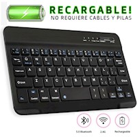 Mini Teclado recargable bluetooth slim para Pc Tablet Celular Negro