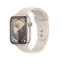 Apple Watch Series 9 GPS + Caja de aluminio 45MM Blanco estrella + Correa deportiva M/L Blanco estrella