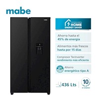 Refrigeradora Mabe 436LT Side by Side No Frost MSD480LMRPS0 Negro Acero