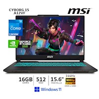 Laptop MSI i7-12650H Cyborg 15, 15.6" FHD 144Hz, 16GB, 512GB SSD, RTX4060, Win11