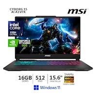 Laptop MSI CU i7-155H Cyborg 15, 15.6" FHD, 16GB, 512GB SSD, RTX4060, Win11