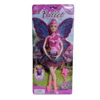 Muñeca Articulable Bailarina Ballet Mariposa Rosa Niña 38cm Ballet