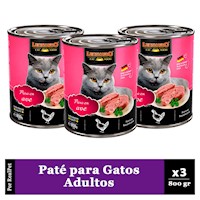 Pack x3 Paté para Gato Leonardo Quality Selection Ave 800 gr