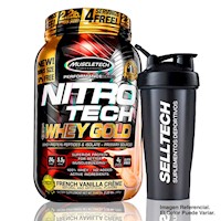 Proteína Muscletech Nitro Tech 100% Whey Gold 2.2 Lb Vainilla + Shaker