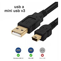 Cable USB 2.0 a Mini USB V3 5 pines 1.5 Metros con Filtro