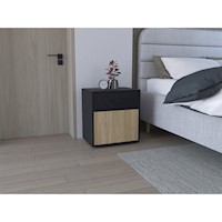 VELADOR 1 PUERTA 1 CAJON GRAYSON WENGUE Y FRESNO 55,0X50,0X37,6 CM | TUHOME