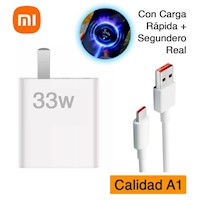 Cargador para Xiaomi con Carga Rápida y Segundero 33W Cable Tipo Redmi