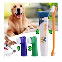 Kit Cepillo de Dientes Pasta Dental para Perro Mascotas