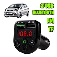 Transmisor Fm Bluetooth Mp3 Manos Libres Autos Cable USB