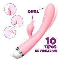 Consolador Vibrador Recargable Dual Dildo Estimulador G