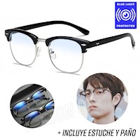 Lentes Premium Negros Modelo Clásico Con Filtro Azul Protección