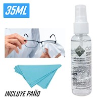 Kit Liquido Limpiador de Lentes 35 ML Spray + Paño Limpieza