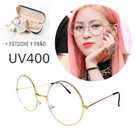 Lentes Redondos Dorados de Descanso Vintage Coreano Lennon Potter