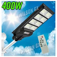 Foco Poste Luz Solar Exterior 400W 8 Placas + Brazo y Control Remoto