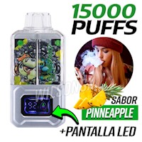 Vape recargable 15000 Puffs Sabor Piña + Pantalla Led Vaper