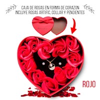 Box Rosas Jabon perfumadas con Collar y aretes 14f Novia Regalo Rojo