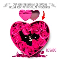 Box Rosas Jabon perfumadas con Collar y aretes 14f Novia Regalo Rosa