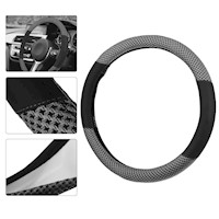 Funda Timón Auto Universal forro protector Malla antideslizante Plata