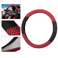 Funda Timón Auto Universal forro protector Malla antideslizante Rojo