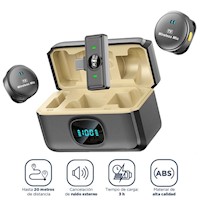 Micrófono Inalámbrico Usb-c con Cargador y ANC 40 Horas 2 TX + 1 RX