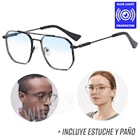 Lentes Premium Negros Modelo Clásico Con Filtro Azul para Computadora