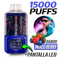 Vape recargable 15000 Puffs Mixed Berry + Pantalla Led Vaper