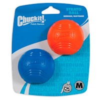 Juguete 2 Pelotas Strato Chuckit de Goma Dudadera Mediano