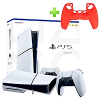 Pack Consola PS5 Slim con Lector + Funda para Mando PS5 Rojo