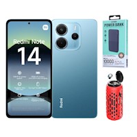 Xiaomi Redmi Note 14 256GB Azul + Powerbank 10000mAh +  Parlante Bluetooth + Audifonos