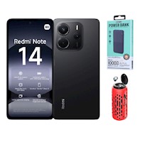 Xiaomi Redmi Note 14 256GB Negro + Powerbank 10000mAh +  Parlante Bluetooth + Audifonos