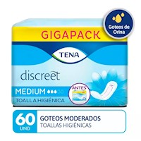 Toallas Higiénicas Tena Discreet Medium Paquete 60 und