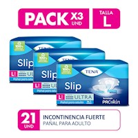 Pack x3 Pañal para Adulto Tena Slip Ultra Large 21 un