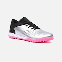 Zapatillas New Athletic Football Slabs64 Plateado Con Fucsia Juvenil