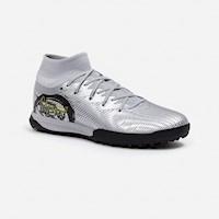 Zapatillas New Athletic Football Vortex104 Plateado Con Negro Juvenil