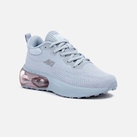 Zapatillas New Athletic Lifestyle Windrng53 Gris Claro Con Rosado Mujer