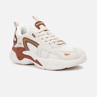 Zapatillas New Athletic Lifestyle Flygok72 Beige Con Marron Hombre