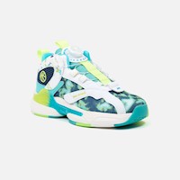 Zapatillas New Athletic Lifestyle Teens Streed113 Turquesa Con Verde Limon Niño