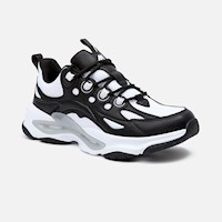 Zapatillas New Athletic Lifestyle Chunky121 Blanco Con Negro Hombre