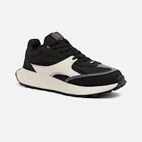 Zapatillas New Athletic Lifestyle Dynamic151 Negro Con Crema Hombre