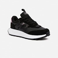 Zapatillas New Athletic Lifestyle Dynamic154 Negro Con Lila Mujer