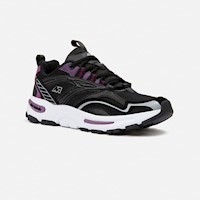 Zapatillas New Athletic Lifestyle Chunky161 Negro Con Morado Mujer