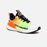 ZAPATILLAS NEW ATHLETIC RUNNING STRUN80 NARANJA CON VERDE NEON PARA MUJER