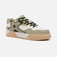 Zapatillas New Athletic Skateboarding Square96 Crema Con Verde Claro Hombre