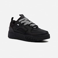 Zapatillas New Athletic Skateboarding Kuel102 Negro Con Blanco Mujer